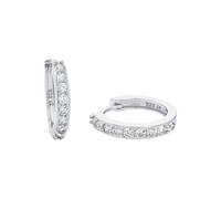 Amor Creolen 925 Sterling Silber Damen Ohrschmuck, mit Zirkonia synth., 1,3 cm, Silber, Kommt in Schmuck Geschenk Box, 9059249