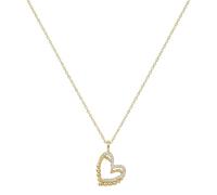 Amor - Damen Halskette 925 Silber - Vergoldet/Golden - mit Zirkonia Stein - Herz Anhänger - AMR-N0030