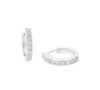Amor Creolen 925 Sterling Silber Damen Ohrschmuck, mit Zirkonia synth., 1,3 cm, Silber, Kommt in Schmuck Geschenk Box, 9059249