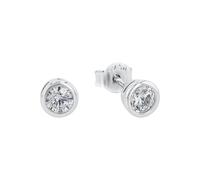 Amor Ohrstecker Damen, Silber, onesize, 5 mm, Zirkonia, Weiß, Silber 925, rhodiniert 9189854