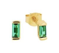 Amor Ohrstecker 2034782 – 925 Sterling Silber, Gold (gelbgoldfarben), Zirkonia smaragdgrün, 0,5 cm