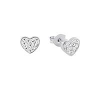 amor Ohrstecker für Damen 6 mm Herz 925 Sterling Silber rhodiniert veredelt mit Kristallen von Swarovski Weiß Home & Lifestyle Ohrring Produkte (1.0 st)