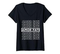 Amor Fati No Mercy Down Under Philosophie, Lesung, Idee wiederholen T-Shirt mit V-Ausschnitt