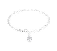 Amor Fußkette 925 Sterling Silber Damen Sommerschmuck, mit Zirkonia synth., 25 cm, Silber, Herz, Kommt in Schmuck Geschenk Box, 2017447