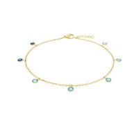 Amor Fußkette Edelstahl Damen Sommerschmuck, mit Zirkonia synth, 23+2 cm, Gold, Kommt in Schmuck Geschenk Box, 2036447