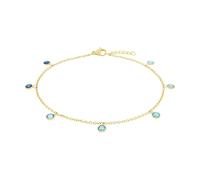 Amor Fußkette Edelstahl Damen Sommerschmuck, mit Zirkonia synth, 23+2 cm, Gold, Kommt in Schmuck Geschenk Box, 2036447