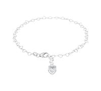 Amor Fußkette 925 Sterling Silber Damen Sommerschmuck, mit Zirkonia synth., 25 cm, Silber, Herz, Kommt in Schmuck Geschenk Box, 2017447