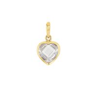 Herzanhänger AMOR "2039177", gold (gelbgoldfarben, kristallweiß, kristallweiß), Schmuckanhänger, Damen, Gelbgold 375, 0,8 g, mit Zirkonia (synth.) (11608344-0) gelbgoldfarben, kristallweiß, kristallwe