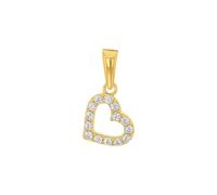 Amor Motivanhänger Damen Anhänger, mit Zirkonia synth., 1,4 cm, Gold, Herz, Kommt in Schmuck Geschenk Box, 2035327