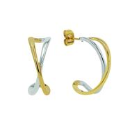 Amor Creolen Edelstahl Damen Ohrschmuck, 2,2 cm, Bicolor, Kommt in Schmuck Geschenk Box, 2039985