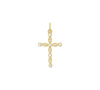 Amor Motivanhänger 925 Sterling Silber Damen Anhänger, mit Zirkonia synth., 2,6 cm, Weiß, Kreuz, Kommt in Schmuck Geschenk Box, 2039036
