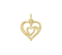 Herzanhänger AMOR "2039034", gold (gelbgoldfarben), Schmuckanhänger, Damen, Silber 925 (Sterlingsilber), 0,7 g (64636151-0) gelbgoldfarben