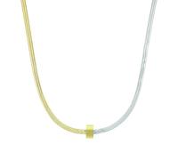 Kette mit Anhänger AMOR "2039971", gelb (gelbgoldfarben, edelstahlfarben), Halsketten, Damen, Edelstahl, L: 45 B: 2,9mm, B:2,9mm (87866640-0) gelbgoldfarben, edelstahlfarben