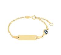 Goldarmband AMOR "Evil Eye, 2014331" Armbänder Gr. Gelbgold 375, bunt (gelbgoldfarben, blau, schwarz, weiß, blau) Mädchen Mädchenschmuck mit Glasstein (81651740-0)