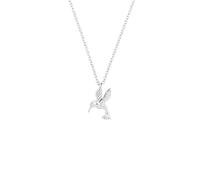 Amor Kette mit Anhänger 925 Sterling Silber Damen Halsschmuck, 42+3 cm, Silber, Kolibri, Kommt in Schmuck Geschenk Box, 2034097