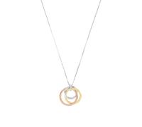 Amor Kette mit Anhänger Damen, Tricolor, Ring, 22 mm, 1 mm, Silber 925, rhodiniert+gelbvergoldet 9618675