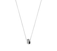 Kette mit Anhänger AMOR "Knoten-Optik", silberfarben, grau, schwarz, weiß, Halsketten, Damen, Silber 925 (Sterlingsilber), L: 45 B: 1mm, mit Preciosa Crystal, B:1mm (56634049-0) silberfarben, grau, sc