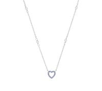 Amor Kette mit Anhänger 925 Sterling Silber Damen Halsschmuck, mit synt. Nano, mit Muschelkernperle, 42 cm, Herz, Kommt in Schmuck Geschenk Box, 2039229
