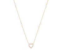 Amor Kette mit Anhänger 925 Sterling Silber Damen Halsschmuck, mit synt. Nano, mit Muschelkernperle, 42 cm, Herz, Kommt in Schmuck Geschenk Box, 2039229