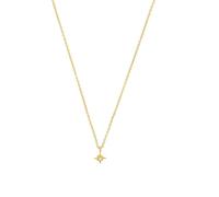 Amor Kette mit Anhänger Damen, Gold, Stern, 6 mm, Weiß, 20 mm, Silber 925, vergoldet 2032783