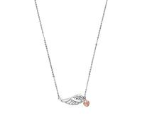 Amor Kette mit Anhänger 925 Sterling Silber Damen Halsschmuck, mit Zirkonia synth., 42+3 cm, Bicolor, Flügel, Kommt in Schmuck Geschenk Box, 9271047