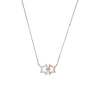 Amor Kette mit Anhänger für Damen, 925 Sterling Silber, Zirkonia synth. | Stern, mehrfarbig Bicolor