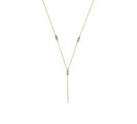 Amor Kette mit Anhänger 2034780 – 925 Sterling Silber, Zirkonia, 42+3 cm, Gelbgold/Grün – Damen