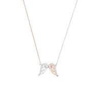 Amor Kette mit Anhänger Damen, Bicolor, 42 cm, Flügel, 24 mm, Zirkonia, Weiß, 1,2 mm, Silber 925, rhodiniert+rosévergoldet 2016299