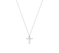 Kette mit Anhänger AMOR "Kreuz, 9003815" Halsketten Gr. Silber 925 (Sterlingsilber), Länge: 42 cm, bunt (silberfarben, weiß, weiß) Damen Ketten mit Anhänger Zirkonia (synth.) (60176214-0)