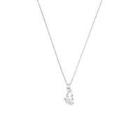 Amor Kette mit Anhänger 925 Sterling Silber Damen Halsschmuck, mit Zirkonia synth., 42 cm, Silber, Schmetterling, Kommt in Schmuck Geschenk Box, 9967643