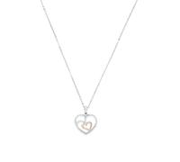 amor - Kette mit Anhänger für Damen, 925 Sterling Silber, Zirkonia synth. | Herz Ketten Weiss