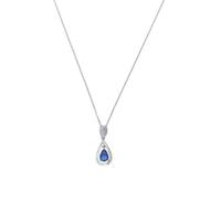 Amor Kette mit Anhänger 925 Sterling Silber Damen Halsschmuck, mit Zirkonia synth, 45 cm, Blau, Kommt in Schmuck Geschenk Box