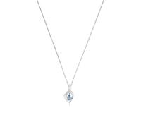 Amor Kette mit Anhänger 925 Sterling Silber Damen Halsschmuck, mit Zirkonia synth, 45 cm, Blau, Kommt in Schmuck Geschenk Box, 2012803