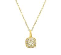 Amor Kette mit Anhänger Damen, Gold, 42+3 cm, 10 mm, Zirkonia, Weiß, 1 mm, Silber 925, gelbvergoldet 2022092