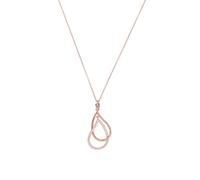 Amor Kette mit Anhänger 925 Sterling Silber Damen Halsschmuck, mit Zirkonia synth., 45 cm, Roséfarben, Tropfen, Kommt in Schmuck Geschenk Box, 9158355