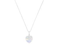 Amor Kette mit Anhänger 925 Sterling Silber Damen Halsschmuck, mit Zirkonia synth., Kristall synth., 45 cm, Silber, Herz, Kommt in Schmuck Geschenk Box, 9188369