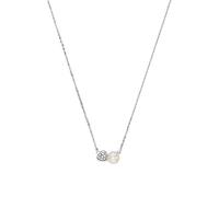 Amor Kette mit Anhänger Damen, Silber, Herz, 0,12 mm, Zirkonia synth., Weiß, 0,7 mm, Silber 925, rhodiniert 2026033