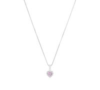 Amor Kette mit Anhänger 925 Sterling Silber Mädchen Halsschmuck, mit Zirkonia synth., 35+3 cm, Rosa, Herz, Kommt in Schmuck Geschenk Box, 2021303