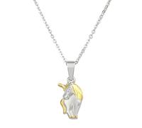 amor - Kette mit Anhänger für Mädchen, 925 Sterling Silber | Einhorn Ketten Weiss Damen