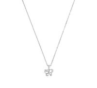 Amor Kette mit Anhänger Mädchen, Silber, Schmetterling, 10 mm, Zirkonia synth., Weiß, 1 mm, Silber 925, rhodiniert 2021300
