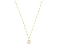 Amor Kette mit Anhänger Damen, Weiß, 7 mm, 3,2 mm, Silber 925, gelbvergoldet, Perlmutt 2035998