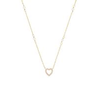 Amor Kette mit Anhänger 925 Sterling Silber Damen Halsschmuck, mit synt. Nano, mit Muschelkernperle, 42 cm, Herz, Kommt in Schmuck Geschenk Box, 2039229