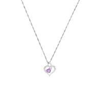 Amor Damen Halskette mit Herz-Anhänger 925 Sterling Silber, Zirkonia (synth.), 45 cm – Geschenkbox
