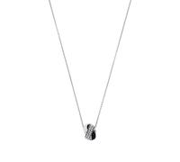 Kette mit Anhänger AMOR "Knoten-Optik", silberfarben, grau, schwarz, weiß, Halsketten, Damen, Silber 925 (Sterlingsilber), L: 45 B: 1mm, mit Preciosa Crystal, B:1mm (56634049-0) silberfarben, grau, sc