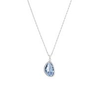 Amor Kette mit Anhänger Tropfen – 925 Sterling Silber rhodiniert, Zirkonia Weiß/Blau, 60 cm
