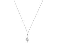 amor - Kette mit Anhänger für Damen, 925 Sterling Silber, Zirkonia synth. | Notenschlüssel Ketten Weiss