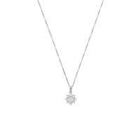Amor Kette mit Anhänger 925 Sterling Silber Damen Halsschmuck, mit Zirkonia synth., 42 cm, Silber, Blume, Kommt in Schmuck Geschenk Box, 9238798