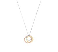 Amor Kette mit Anhänger Damen, Tricolor, Ring, 22 mm, 1 mm, Silber 925, rhodiniert+gelbvergoldet 9618675