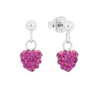 Amor Kinder-Ohrhänger Mädchen Herzen 925 Silber rhodiniert Kristall pink - 442602