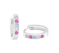 AMOR - Kinder Ohrringe 925 Silber - mit Zirkonia Stein - Creole - AMR-EG0007